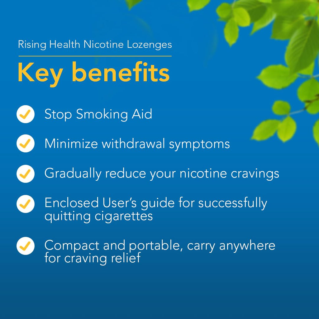 Rising Health - Nicotine Polacrilex Coated Gum 4mg (Nicotine), Coated Mint Flavor, Stop Smoking Aid; Quit Smoking with Nicotine