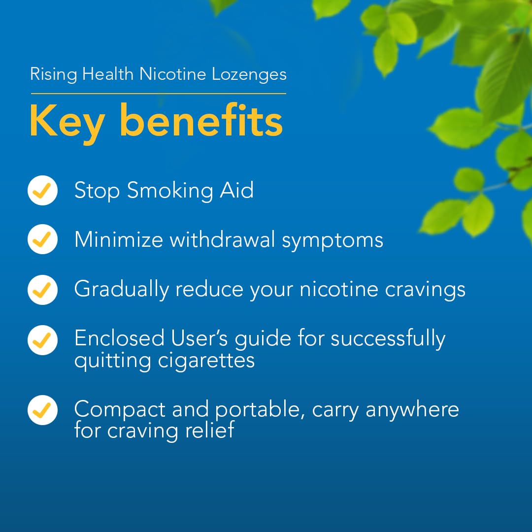 Rising Health - Nicotine Polacrilex Coated Gum 4mg (Nicotine), Coated Mint Flavor, Stop Smoking Aid; Quit Smoking with Nicotine