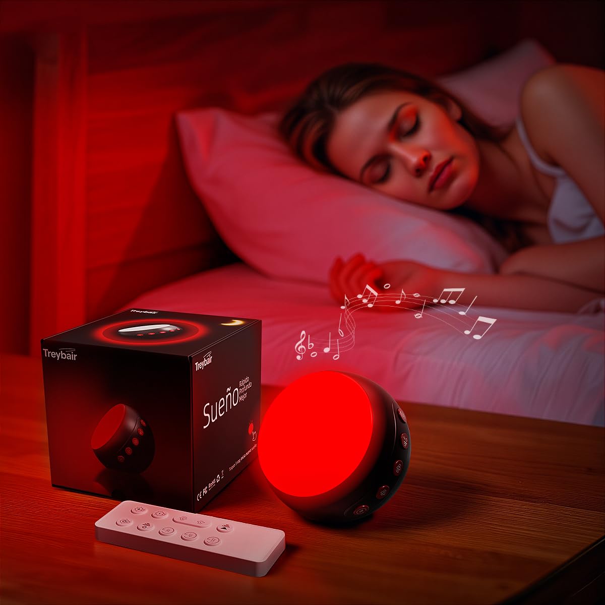 630nm Red Light Therapy Sleep Device, Red Night Light Lamp to Support Deep Relaxation and Improve Sleeping for Adult & Elderly A