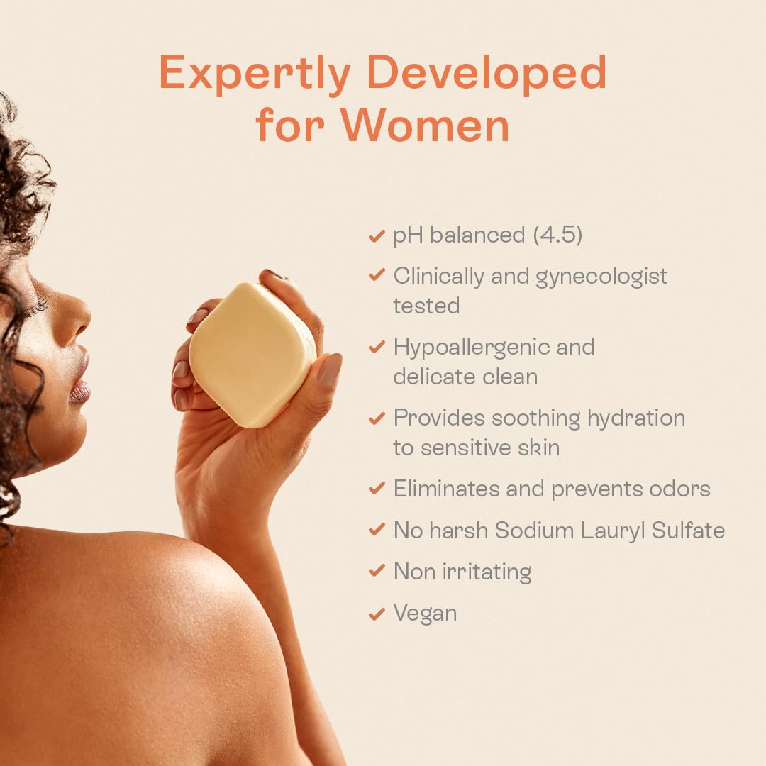 B.O.B BARS OVER BOTTLES Feminine Wash | pH Balanced Vaginal Wash Bar | Nano Lipid Infused Intimate Soap and Cleanser | Natural,