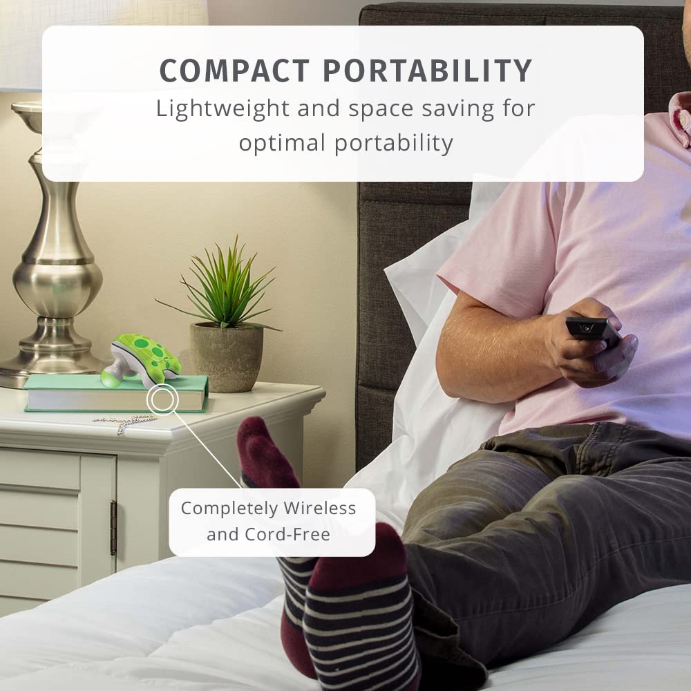 HoMedics Ribbit Mini Handheld Massager, Vibrating Electric Massager with Comfort Grip and LED Light, Batteries Included, Comes i