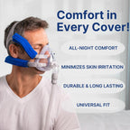 CPAP Strap Covers 4 Pack - Universal Fit for All CPAP Masks (Blue)