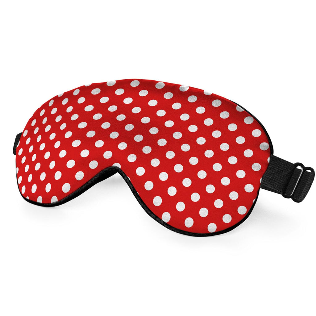 NOHSHE Polka Dot Sleep Mask Eye Mask White Dots Red Classic Retro Sleep Mask Light Blocking Adjustable Smooth Soft Eye Masks for