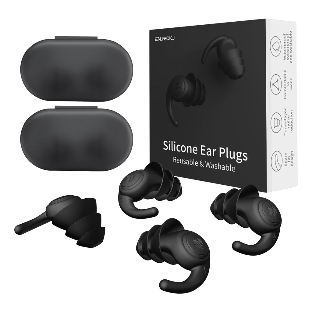 ENJROKJ Ear Plugs for Sleeping Noise Cancelling,Soft Comfortable Silicone Noise Reduction Earplugs,Reusable Washable Earplugs fo