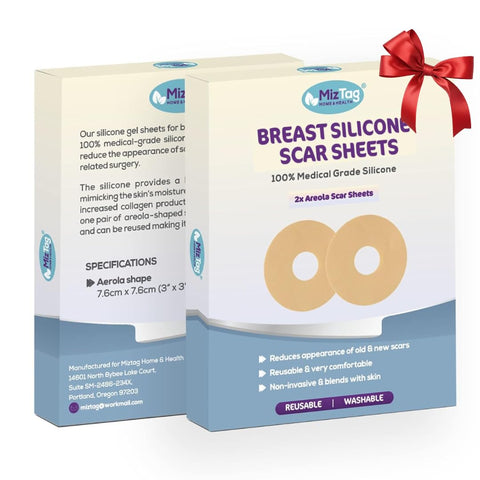 Areola Silicone Scar Sheets - Breast Surgery Recovery Supplies - Reusable and Comfortable Under Post-Op Bra (2 PCS)