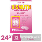 HealthA2Z Bismuth | Bismuth Subsalicylate 262mg | Multi-Symptom Relief | (24 Pack (288 Tablets))