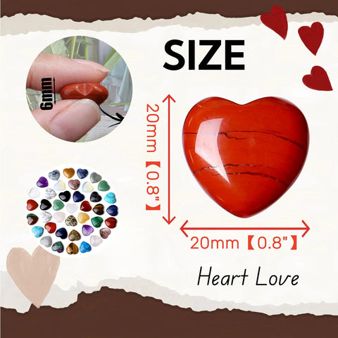 NUKAYAI 40 PCS 0.8 inch Heart Shaped Crystals Heart Stones Love Cute Tiny Trinket Gemstones Rose Quartz Amethyst Set Wholesale R
