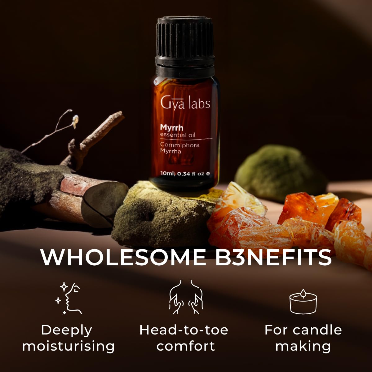 Gya Labs Myrrh Essential Oil for Skin - Myrrh Oil for Diffuser - Calming and Tranquil Myrrh Oil - Myrrh Oil for Face Hair Candle