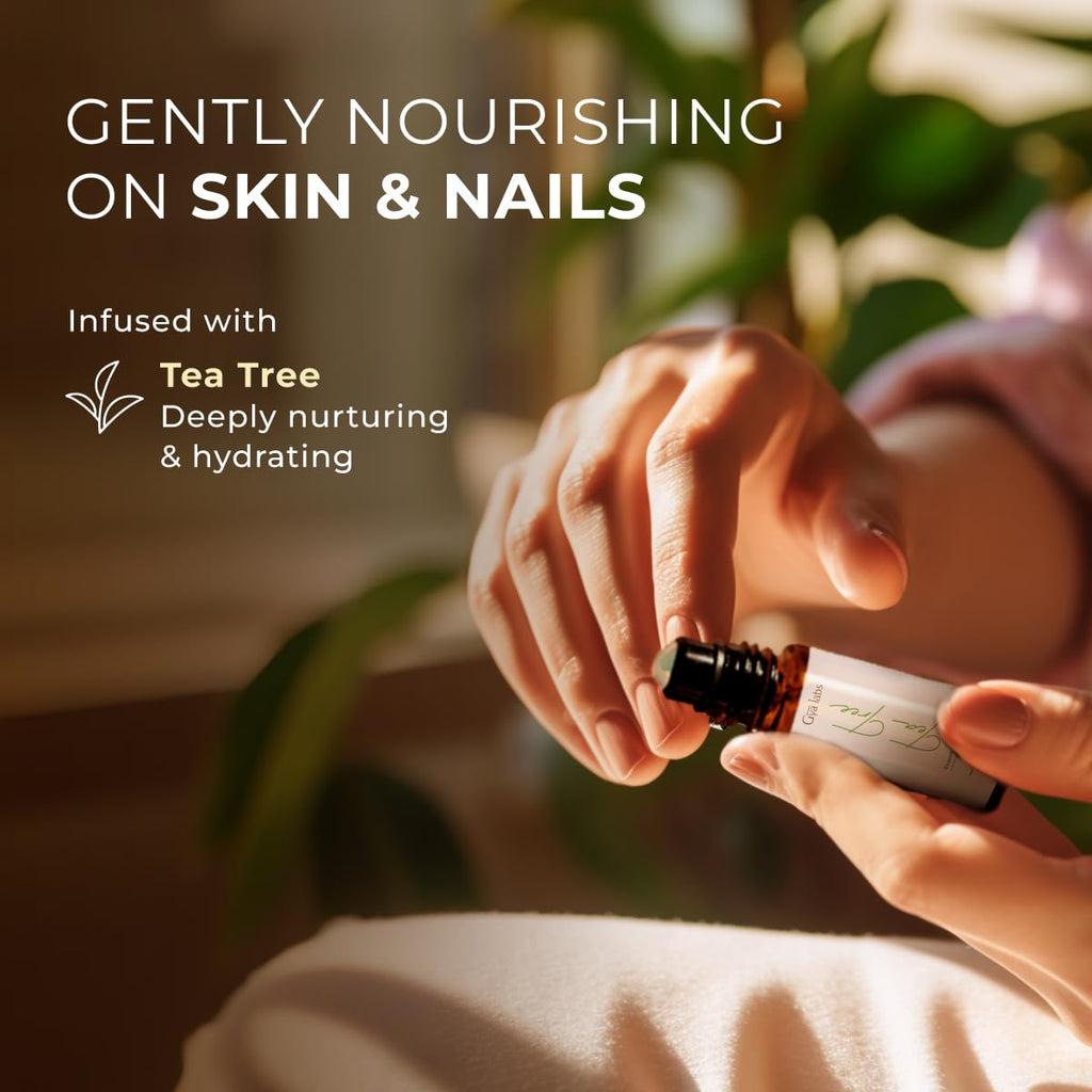 Gya Labs Tea Tree Essential Oil Roll on for Skin, Face & Nails, 100% Pure Natural Australian Melaleuca Tea Tree Oil Roller, Refr