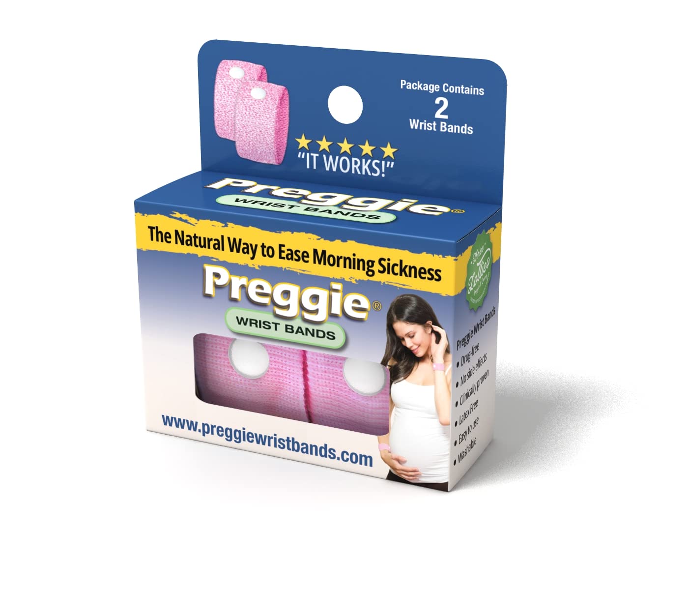 Three Lollies Preggie Anti-Nausea Wristbands - Morning Sickness Relief - Clinically Tested - Pregnancy Nausea Relief - Acupressu