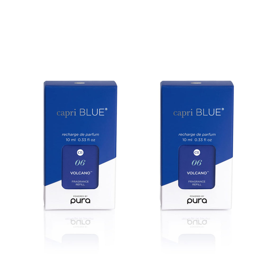 Capri Blue Volcano Pura Refills - 2-Pack Bundle of Pura Oil Diffuser Refills - Pura Diffuser Refills with a Tropical, Citrus Sce