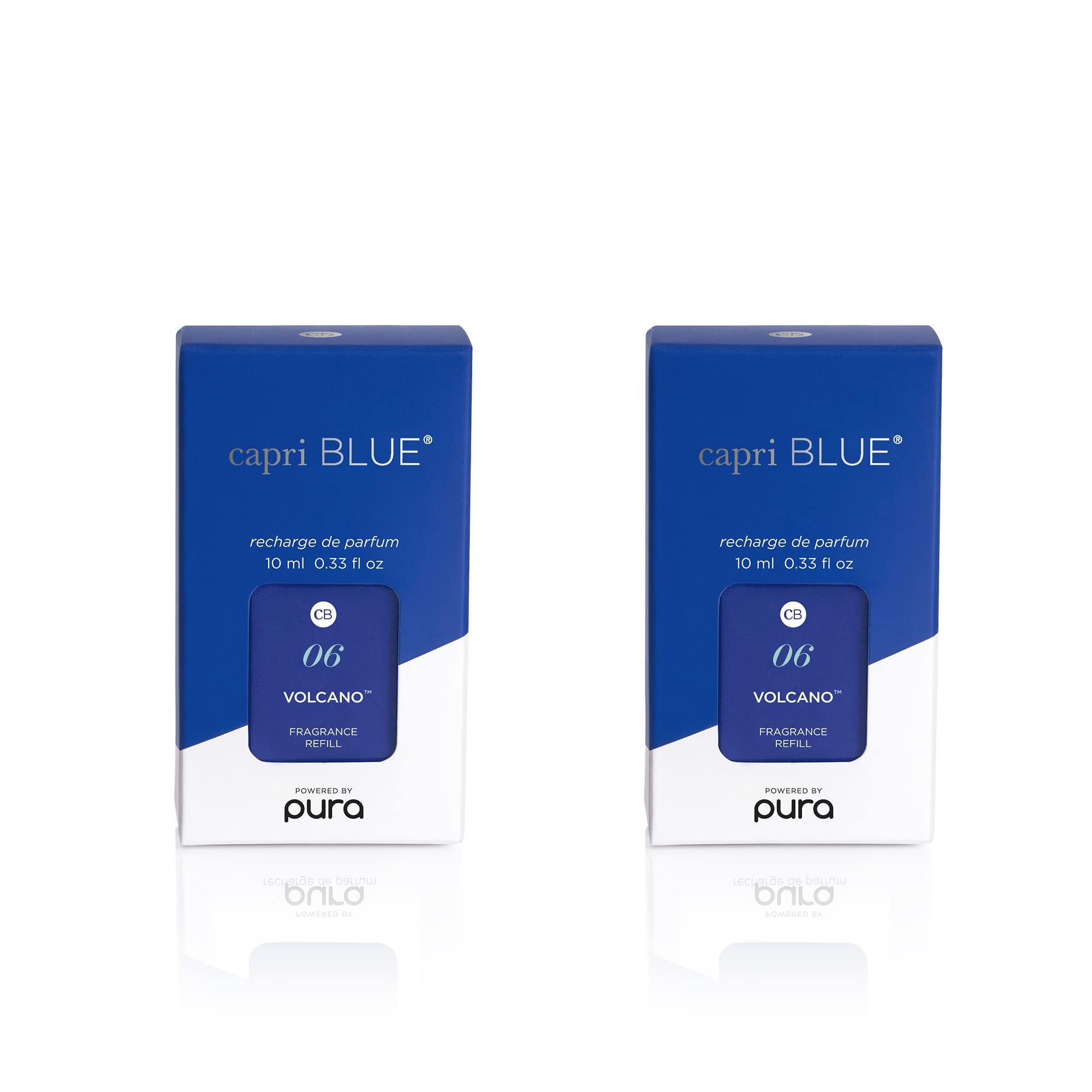 Capri Blue Volcano Pura Refills - 2-Pack Bundle of Pura Oil Diffuser Refills - Pura Diffuser Refills with a Tropical, Citrus Sce