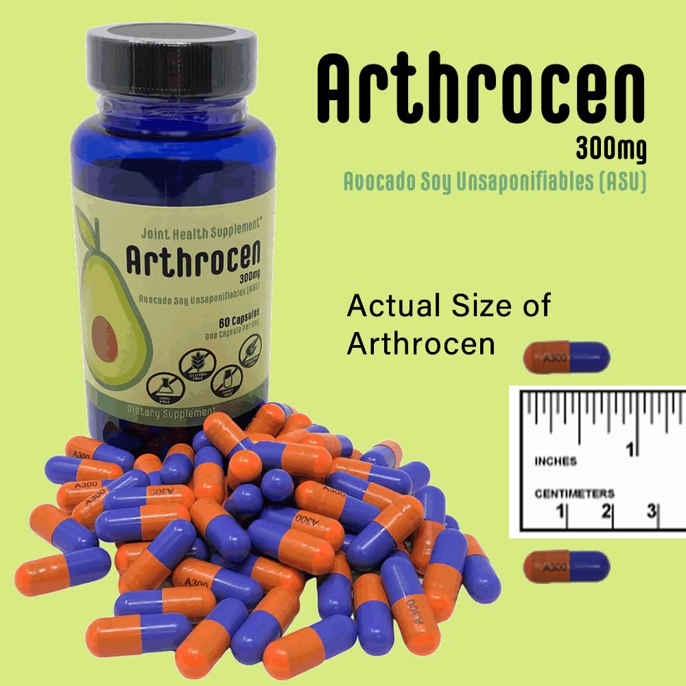 Arthrocen Joint Health Supplement, 300Mg Avocado Soy Unsaponifiable, Non-GMO, Dairy Free, Gluten Free & Shellfish Free, 60 Day S