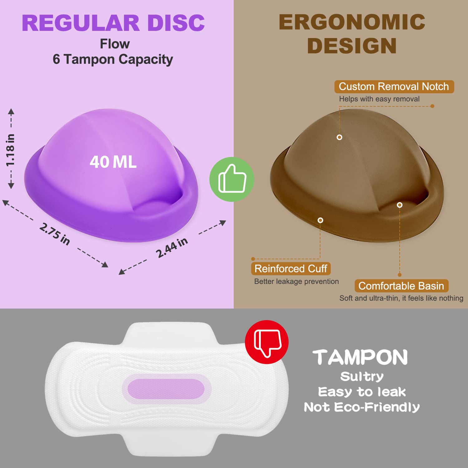 Menstrual Disc with Sterilizer- Menstual Cup Sterilizer Steamer with 2 Soft & Reusable Period Disc, Menstrual Cups Period Cup Ki