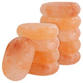 YAUFWUA 10 PCS Flat Oval Massage Stone, 3.34x2.75x1 Inch Himalayan Salt Massages Stones Crystal Hand Carved Stones Cold Hot Mess