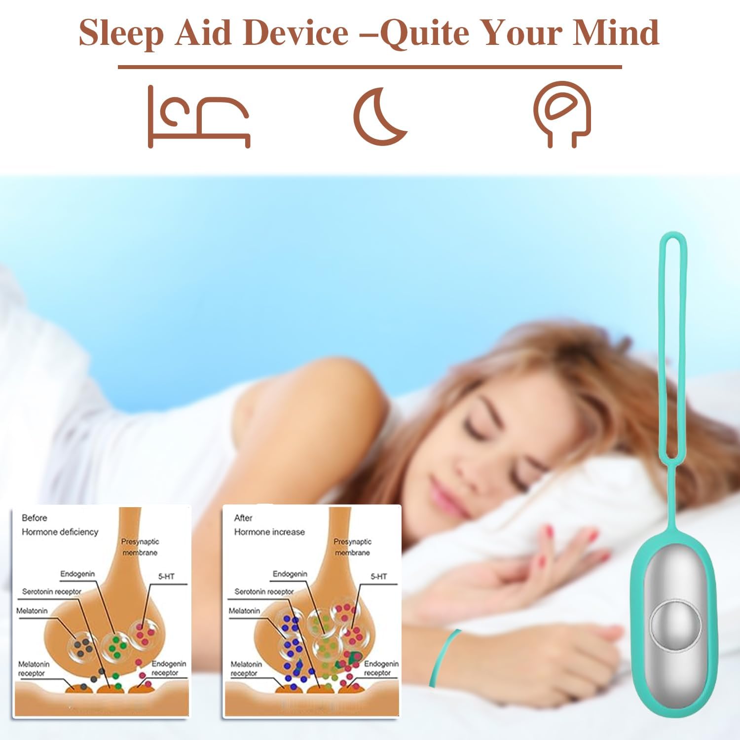 Aimery Anxiety Device - Handheld Relaxation Device, Portable Sleep Aid for Stress Relief and Restful Sleep, Rechargeable Sleep D