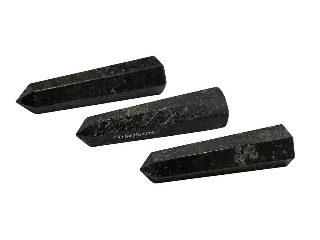 Nuummite Crystal Towers ~ Natural Healing Crystal Point Obelisk for Reiki Healing and Crystal Grid (2 to 3 INCH)