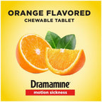 Dramamine Chewable Formula Motion Sickness Relief | Orange | 8 Count | 3 Pack