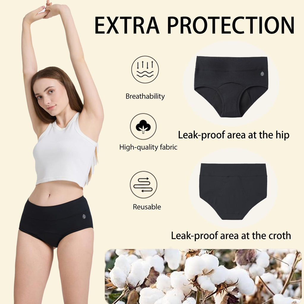 Leakproof Underwear for Women Incontinence, Leak Proof Protective Menstrual Postpartum Underwear, High Absorbency Period Panties