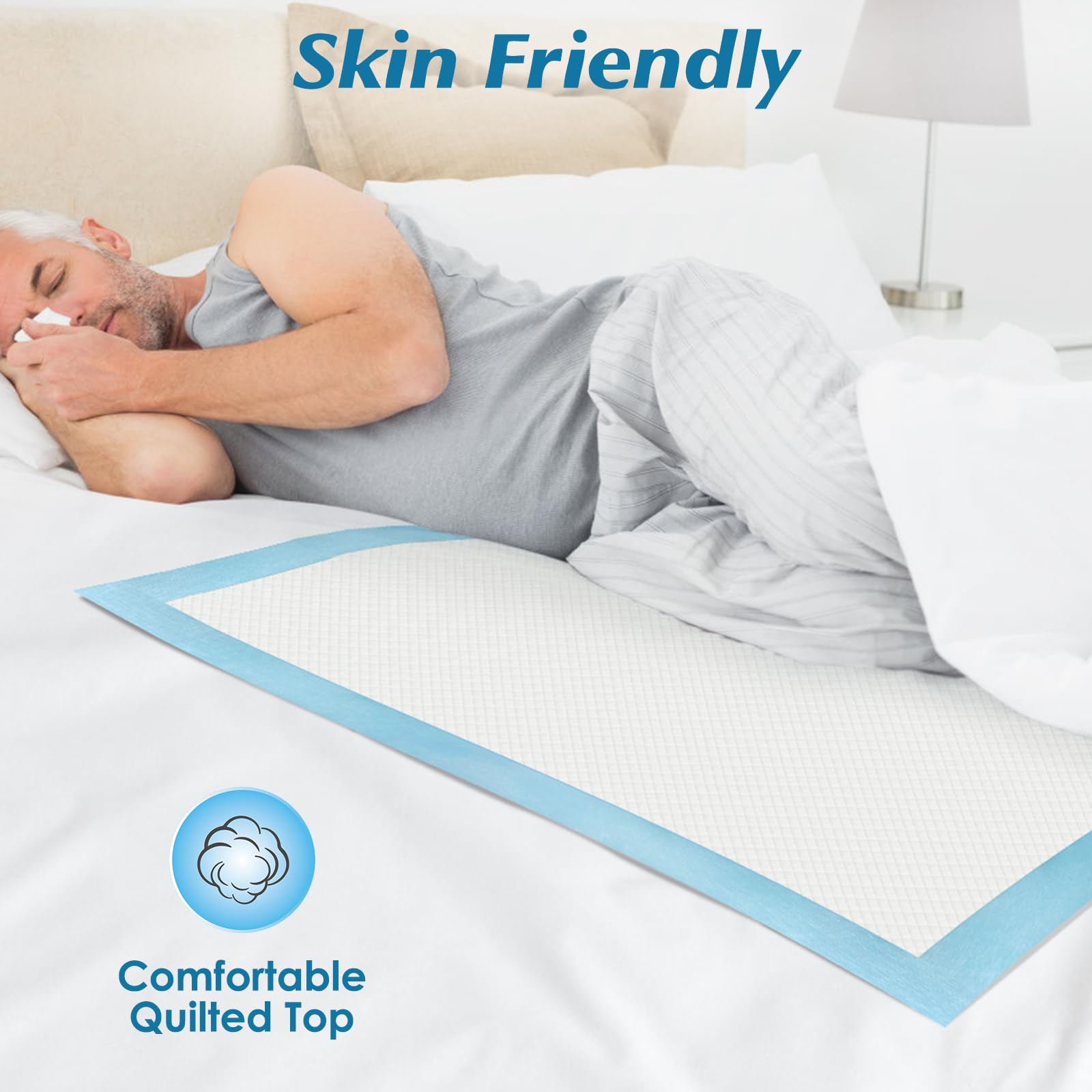 50 Count 36 x 36 Super Absorbency Disposable Underpads - Leakproof Quick Drying Pads for Baby, Puppy & Adults, Bed Pads, Inconti
