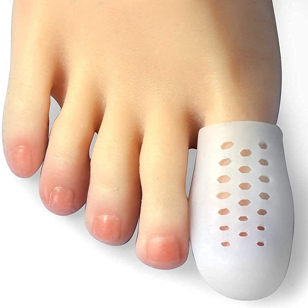 Hoogoo Big Toe Cap, 10 Pcs Breathable Toe Protector Toe Cover Sleeves with Holes, Provides Relief from Missing or Ingrown Toenai