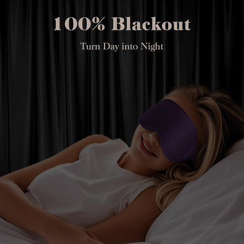 FYGRIP 3D Eye Mask, Ultra Comfort, 100% Pressure-Free & Light Block-Out, Easy Adjustable Strap, Purple, Sleep Mask for Men & Wom