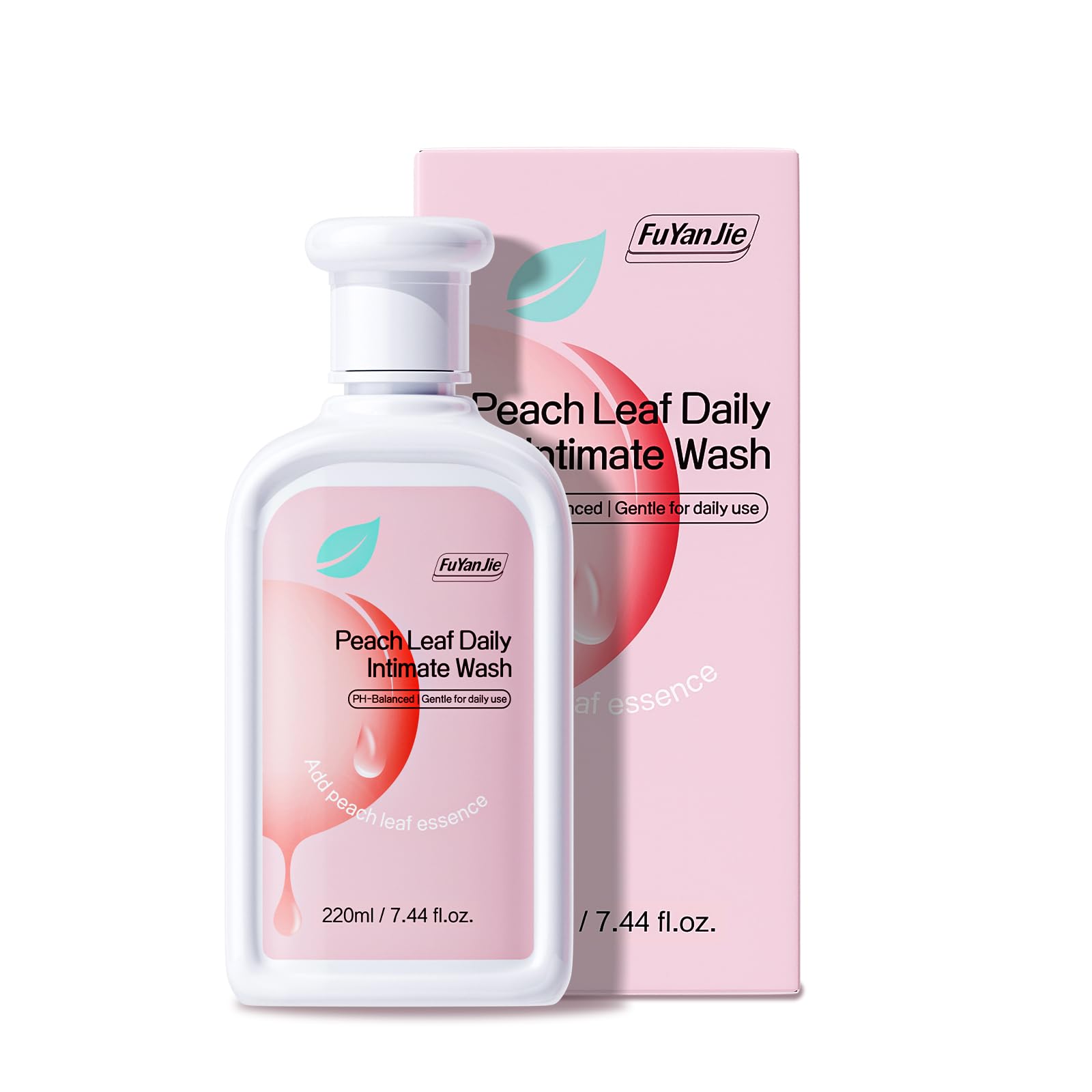 FuYanJie Peach Leaf Feminine Wash For intimate area Hygiene and Itchy, pH Balanced Body Wash with Lactic Acid For Sensitive Skin