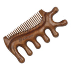 Melous 4 in 1 Sandalwood Gua Sha Massager, Scraping Massage Comb, Meridians Tool for Hair, Face, Eye Neck Body Massage