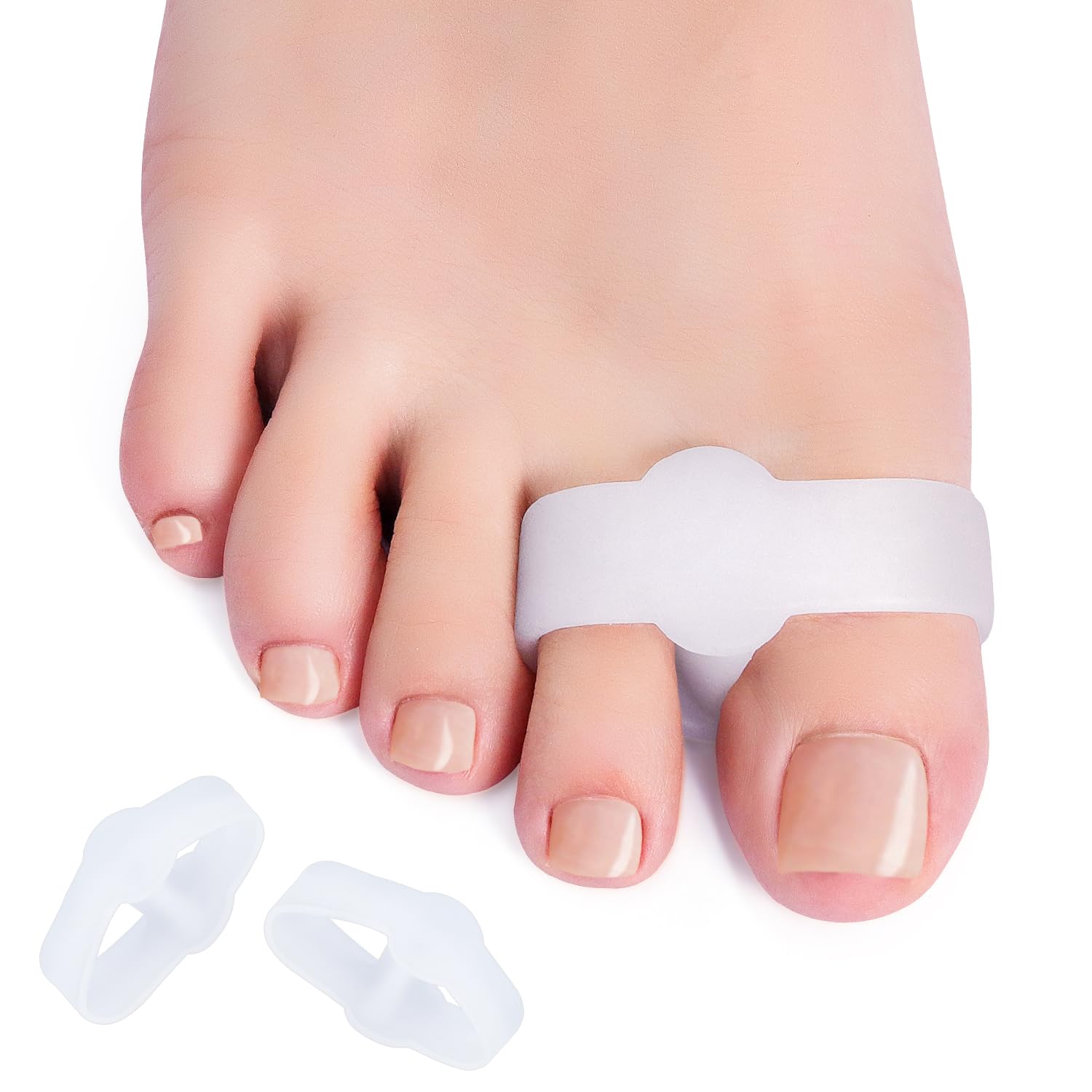 Zinyakon 12-Pack Bunion Corrector - Gel Toe Separators W/ 2 Loops, Big Toe Spacers for Women and Men, Toe Corrector and Straight