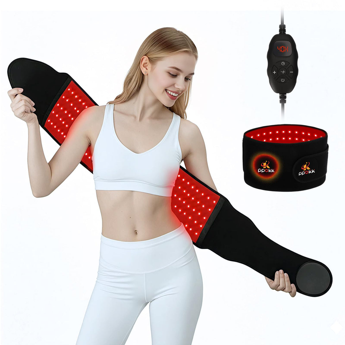 Red Light Therapy for Body,120 LEDs Infrared Light Therapy Wrap Belt for Waist,Upgraded 3 in 1 Led Beads,660nm Red Light &850nm 