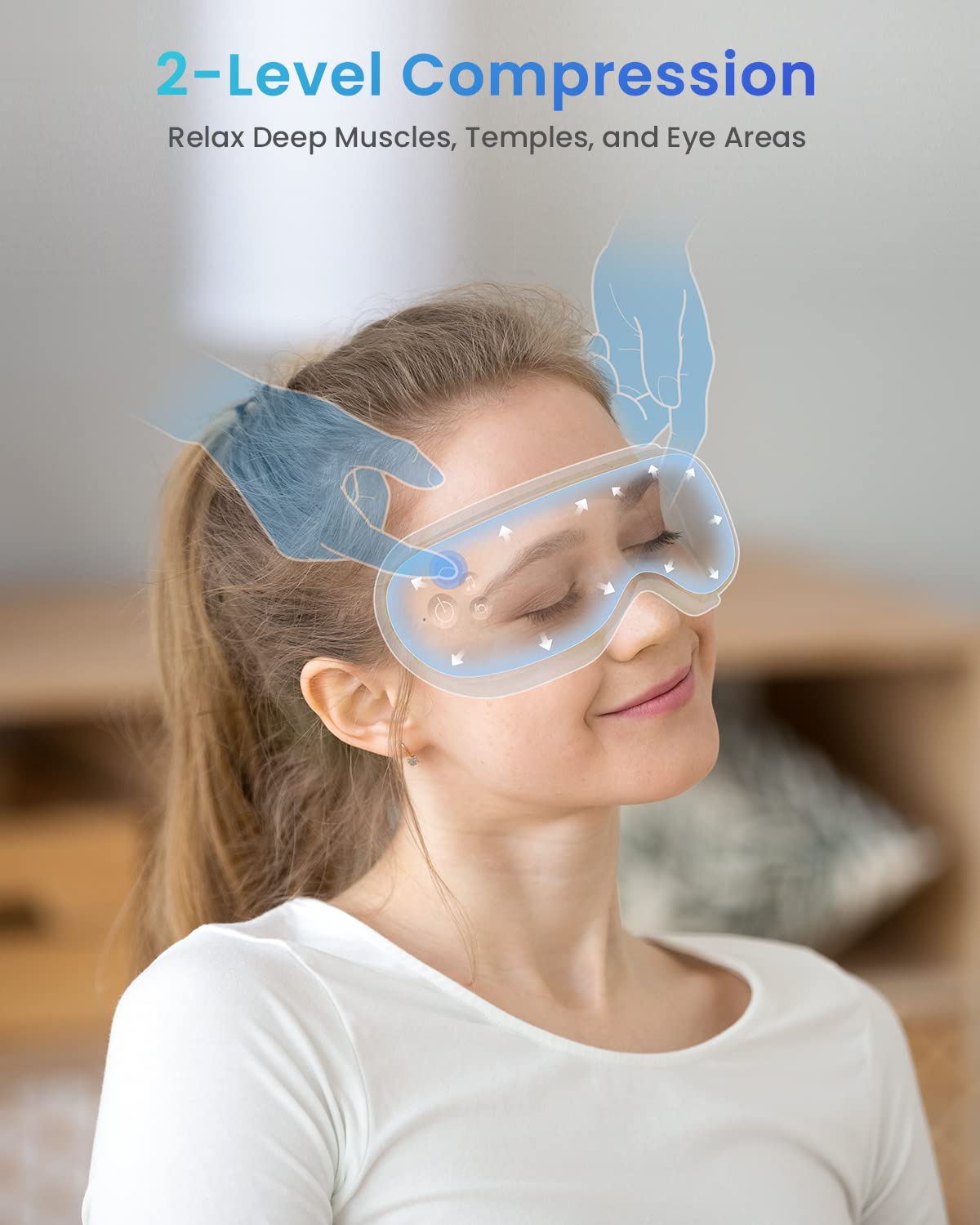 RENPHO Eye Massager, Eyeris1 Heated Eye Massage Mask FSA HSA with Remote, Compression, Bluetooth, Migraine Massager for Eye Stra