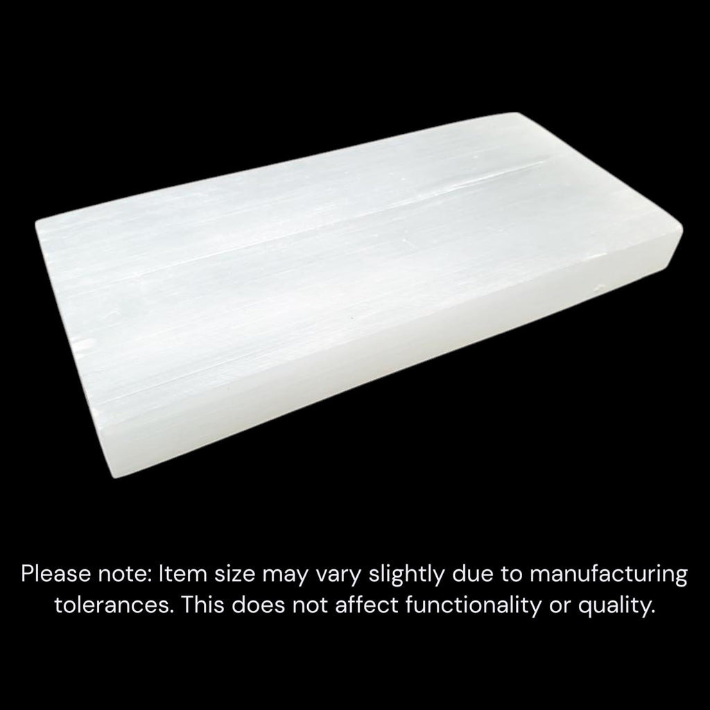New Age Imports, Inc. ~ Premium Quality Selenite Charging Plate 8x4'' - Approx. 2 LBs. Great for Wicca, Reiki, Healing, Metaphys