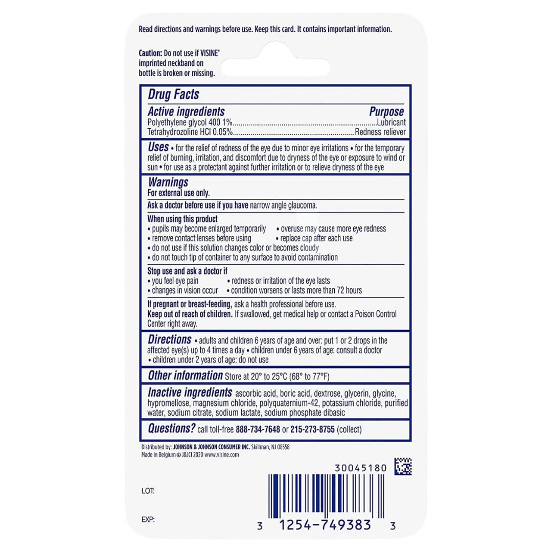 Visine Advanced Relief Redness Reliever Eye Drops, 0.28 oz