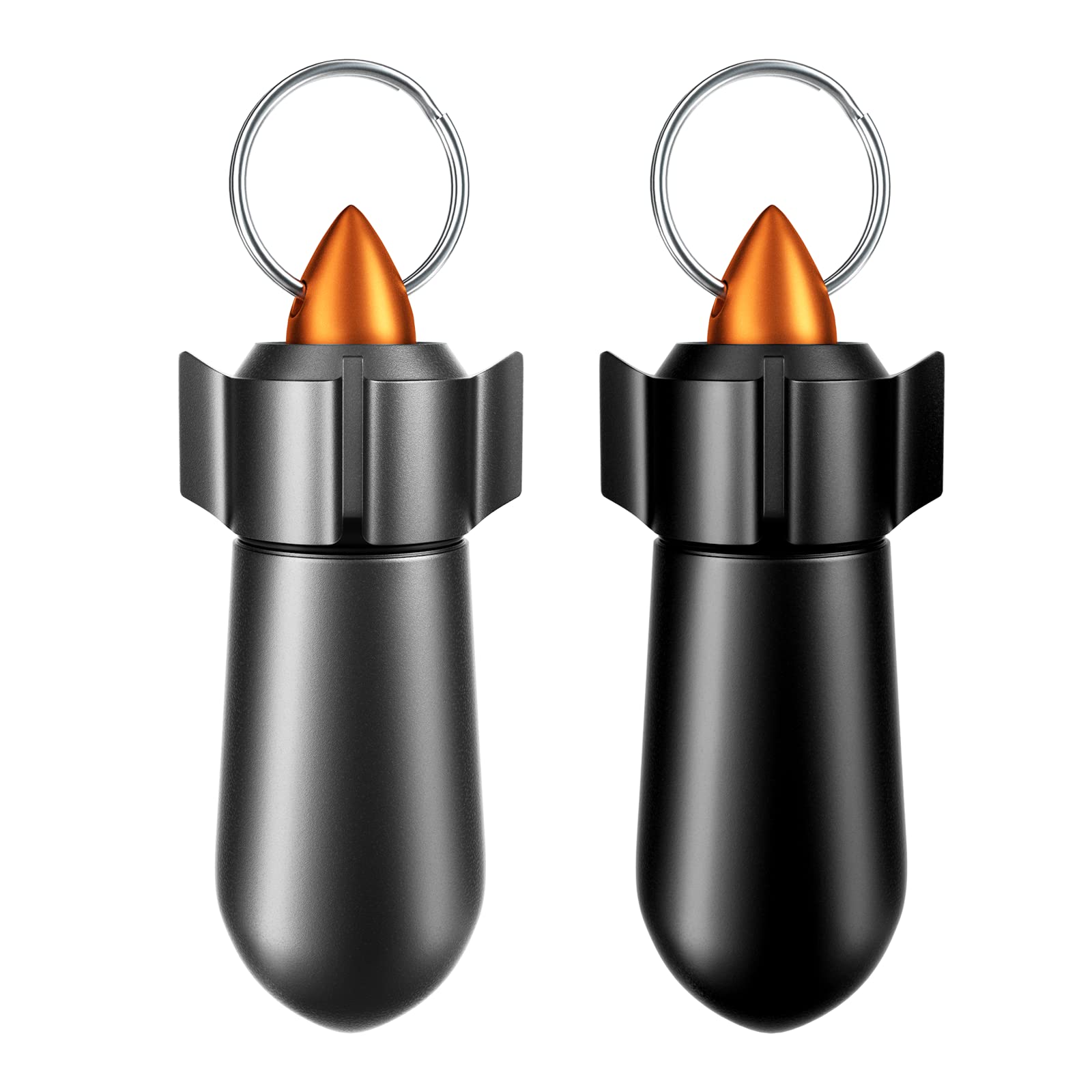 2 Packs Pill Keychain, Pill Case, Waterproof Pill Holder, Portable Pill Container, Aluminum Alloy, Single Chamber, Small Pocket 