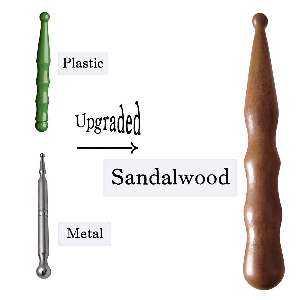 KINTEGOOD Sandalwood Acupoint Massage Pen, Traditional Wooden Acupressure Stick Reflexology Tool for Deep Tissue, Meridian Massa