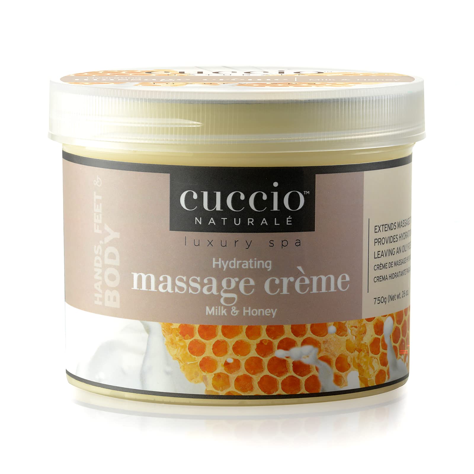Cuccio Hydrating Massage Creme | for hands, feet or full body hydration | Mon-oily, ultra-hydrating body moisturizer