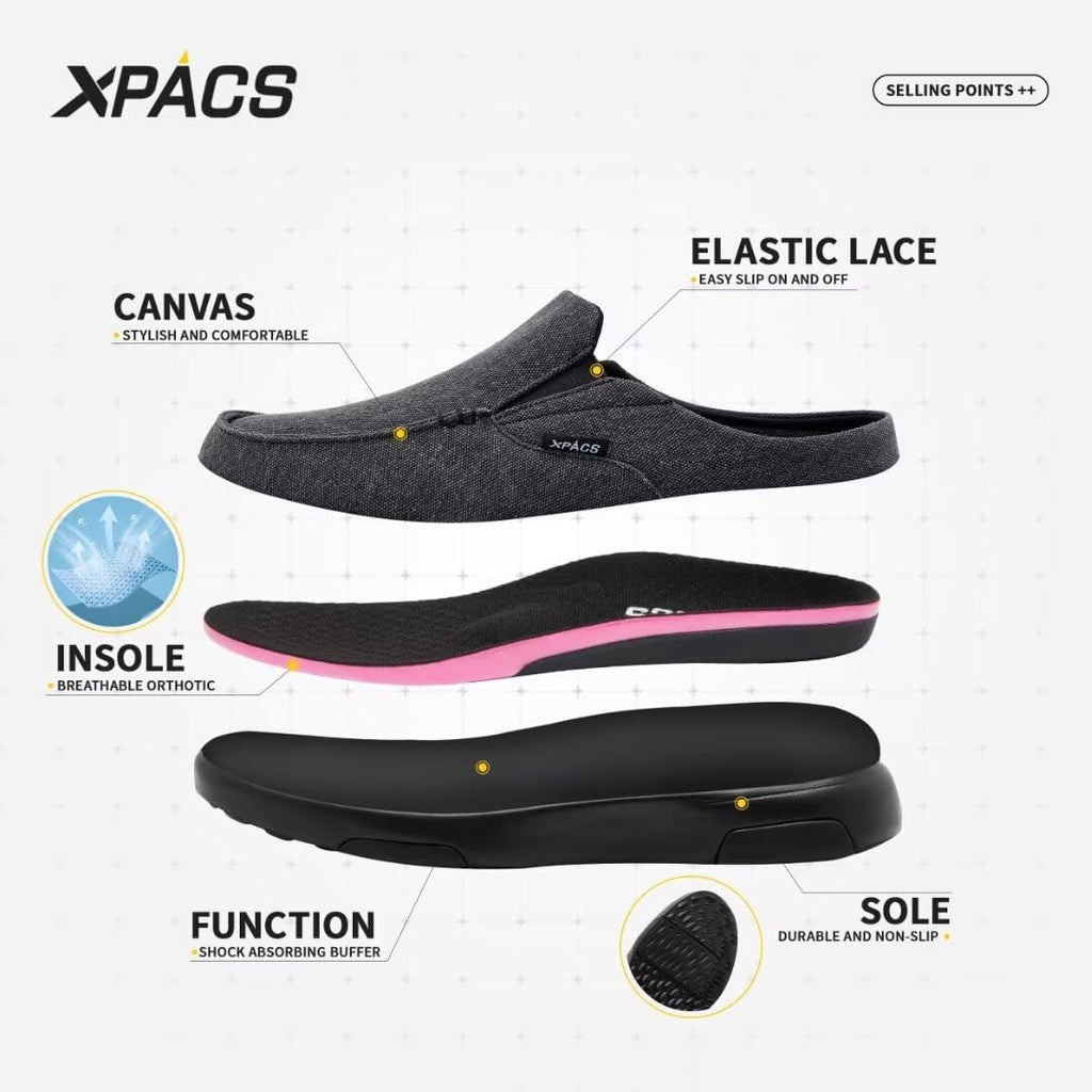 XPACS Mens Stylish Orthotic Driving Loafers with Bungee Lace, Best Comfort Arch Support Shoes for Diabetic Recovery, Flexing Wal