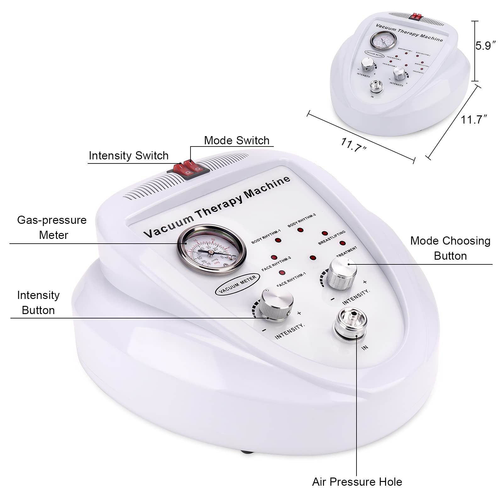 Vacuum Therapy Cupping Machine with 30 Cups and 3 Metal Gua Sha Handles for Salon SPA, Body, Back, Face Massage Care