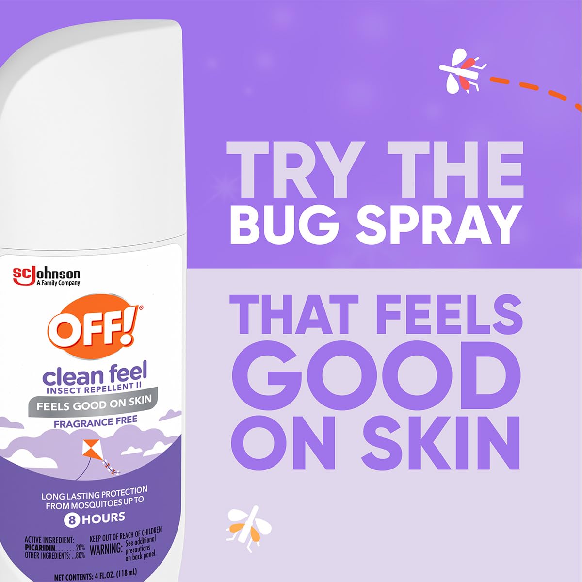 OFF! Clean Feel Insect Repellent Spritz with 20% Picaridin, Bug Spray with Long Lasting Protection from Mosquitoes, Feels Good o