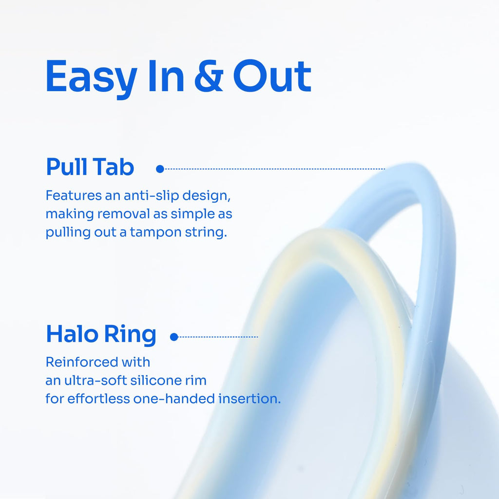 Halo Reusable Menstrual Disc Pod - One-Handed Insertion - Pull Tab for Easy Removal - Medical-Grade Silicone - Menstrual Cup, Ta