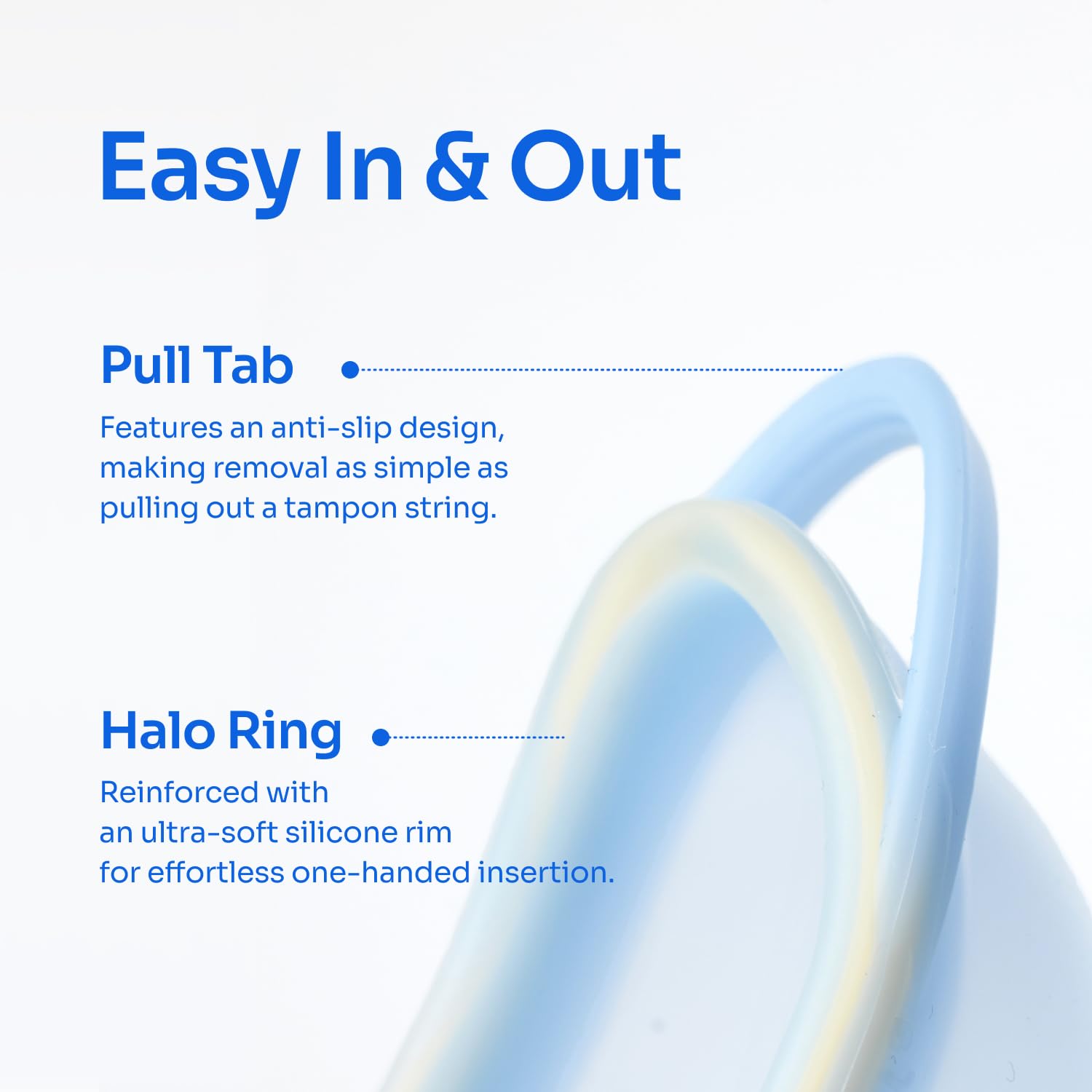 Halo Reusable Menstrual Disc Pod - One-Handed Insertion - Pull Tab for Easy Removal - Medical-Grade Silicone - Menstrual Cup, Ta