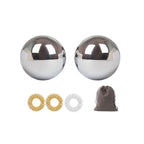 Tianigo Stainless Steel Baoding Balls Set, 2 Inches Chinese Health Balls, Metal Stress Relief Hand Massage Balls No Chime for Ha