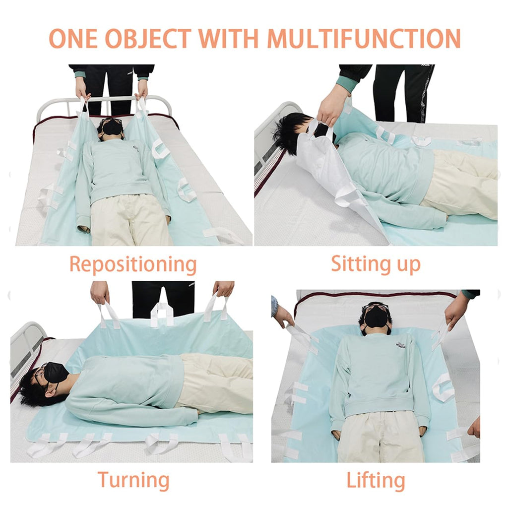 Bed Pads for Incontinence Washable Positioning Bed Pad with 8 Handles Washable Reusable Incontinence Mattress Protector Waterpro
