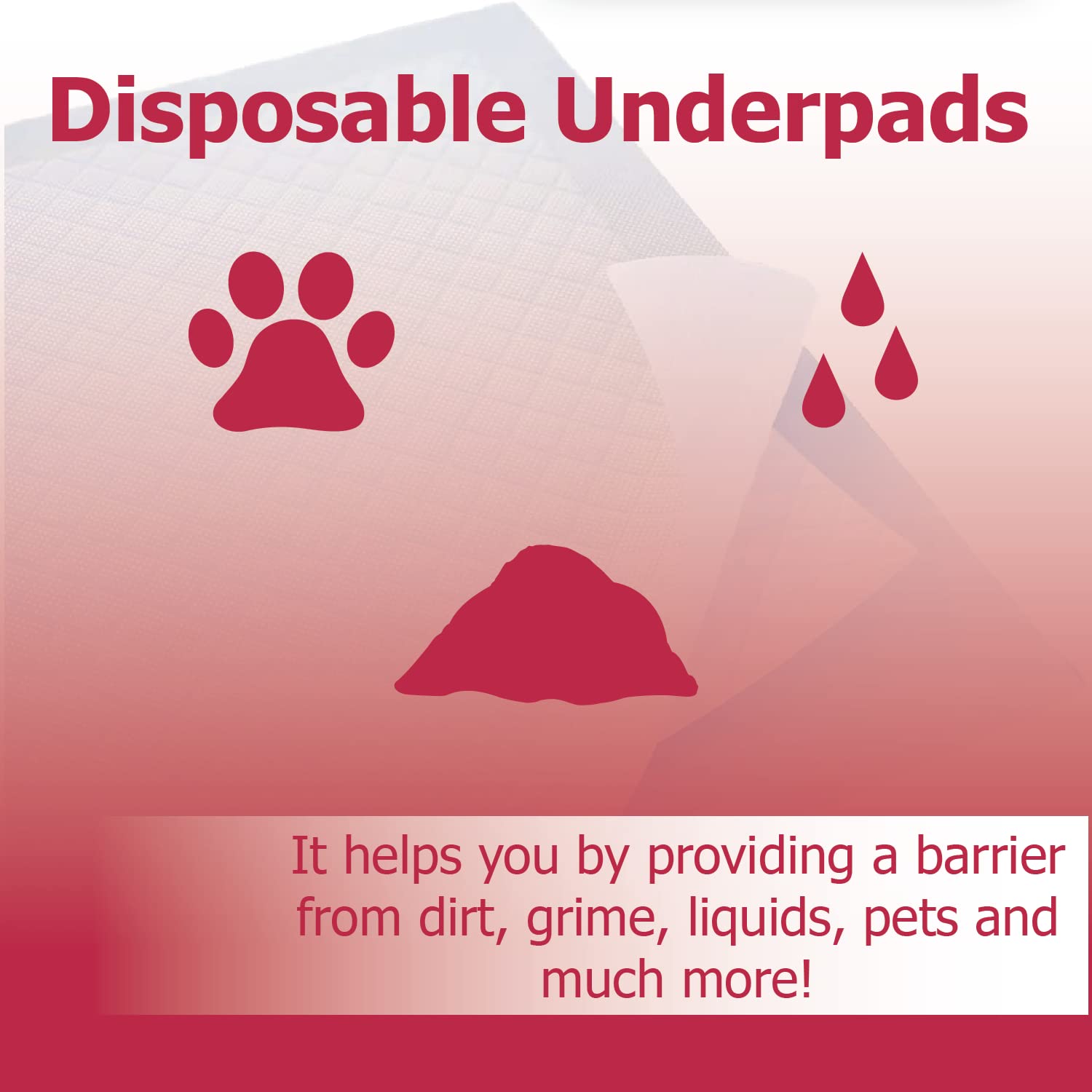 Dealmed Standard Non-Sterile Medical Underpads, Disposable 2-Ply Tissue Fill, 24 x 17, Blue, Perfect for Pet Pads, Furniture Pro