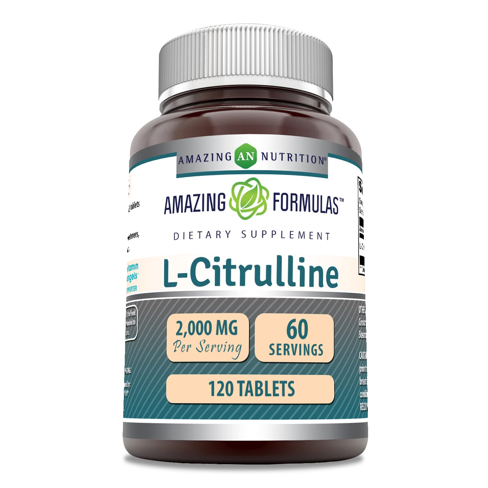 Amazing Formulas L Citrulline 2000mg Per Serving 120 Tablets Supplement | Amino Acid Supplement for Men & Women | Non-GMO | Glut