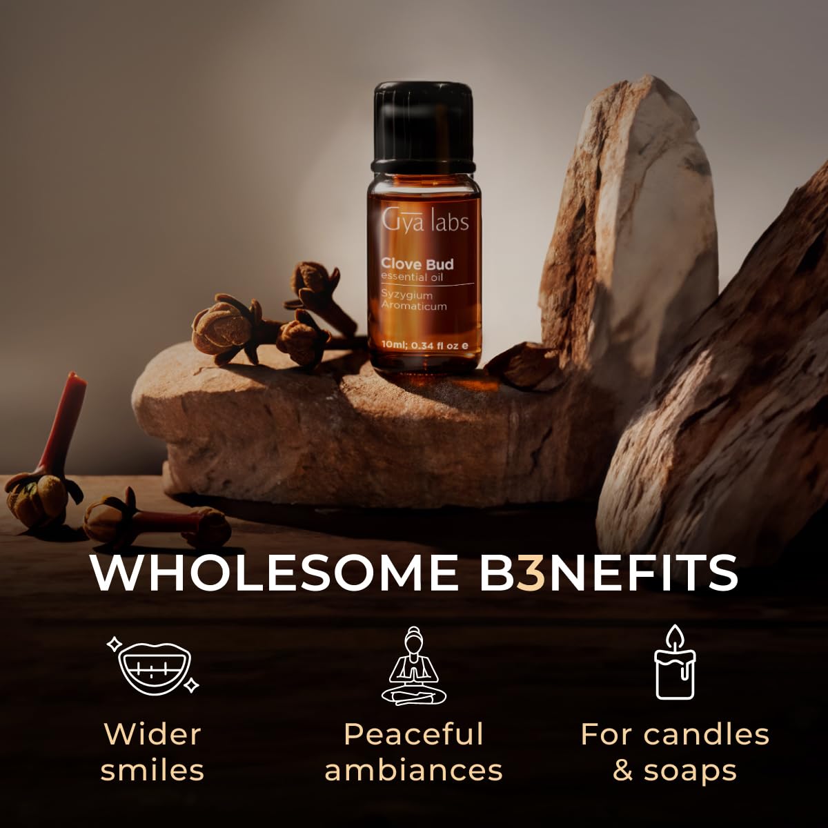 Gya Labs Clove Oil for Oral Care - 100% Natural Clove Essential Oil for Oral Care - Clove Oil for Teeth Gums Hair Skin & Candle
