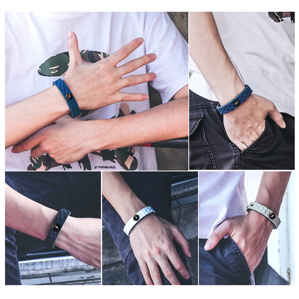 Faruxue Anti-Static Wristband Rhombus Cordless Silicone Bracelet Anti Static Balance Anion Not Easy Fall Off Adjustable Antistat