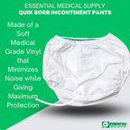 Essential Medical Supply Quik-Sorb Pull On Reusable Vinyl Incontinent Pants - 3 Pairs of Protectors Included, X-Large