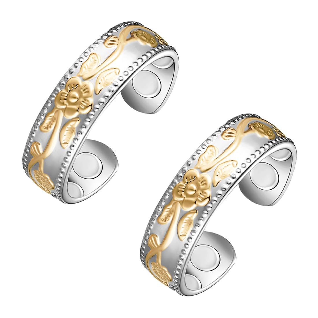 Vicmag Copper Magnetic Rings for Women 99.9% Copper Finger Ring Ultra Strength Magnet Copper Gift Adjustable