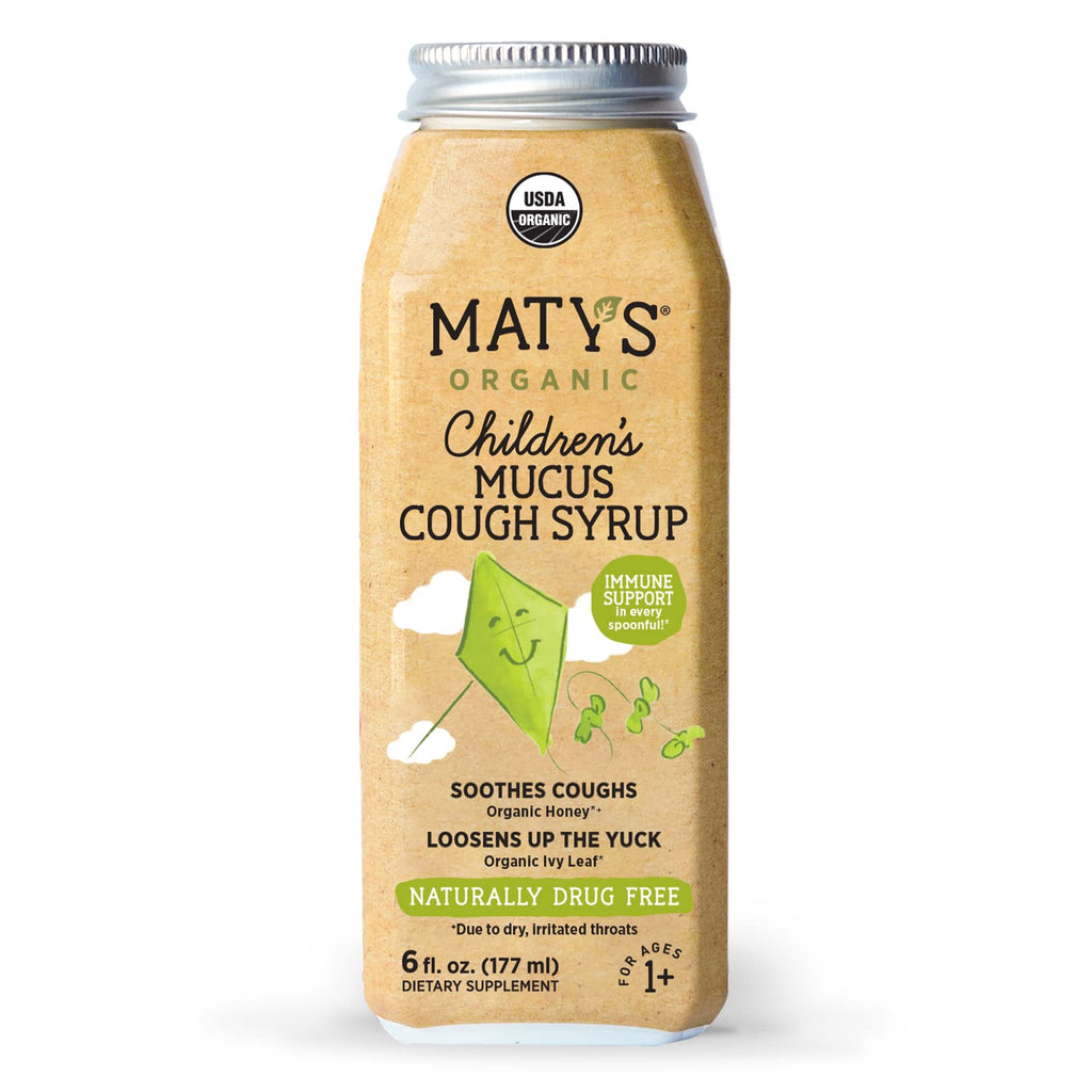 Matys Organic Childrens Mucus Cough Syrup, Made with Organic Honey, Thyme & Ginger - 6 fl oz.